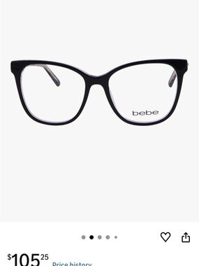 bebe Black Oversized Cat-Eye Women's Glasses